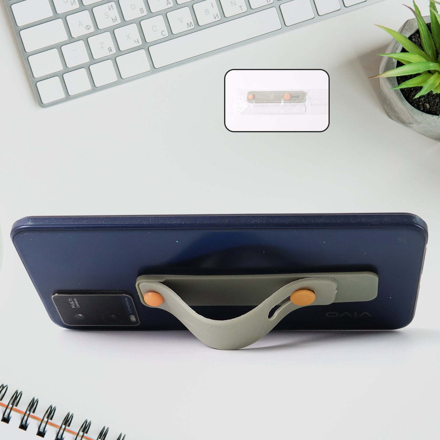 Olive Green Phone Loop Finger Holder Phone Grip Straps Silicone Phone Finger Strap (1 Pc)