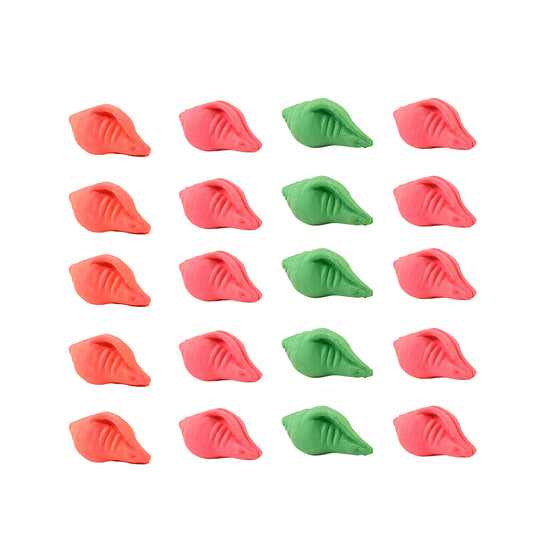 Shankh Shape Eraser Rubber (20 Pc Mix Colour Design)