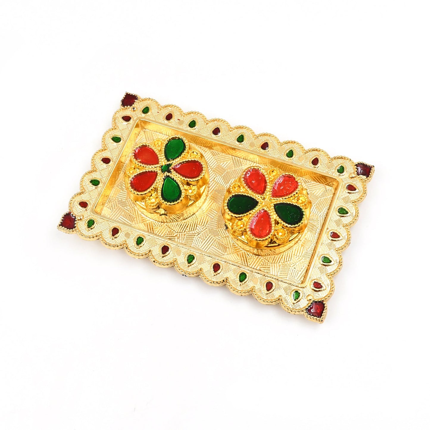 Tray Shape Special Puja Thali (1 Pc Mix Design)