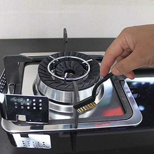 3pc Mini Wire Brush Set Brass Nylon Stainless Steel Bristles Household Cleaning Brush For Gas Stove Smoke Machine Tool Burner Tiles Tap Rust Removal Welding Slag Dirt Paint Scrubbing (3 Pcs Set)