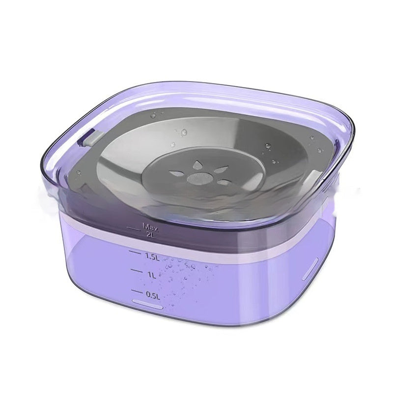 70oz Dog Water Bowl Large Capacity Spill Proof Dog Bowl Transparent 2L Visible Water Level Slow Drinking Bowl For Dogs And Cats Pet Products