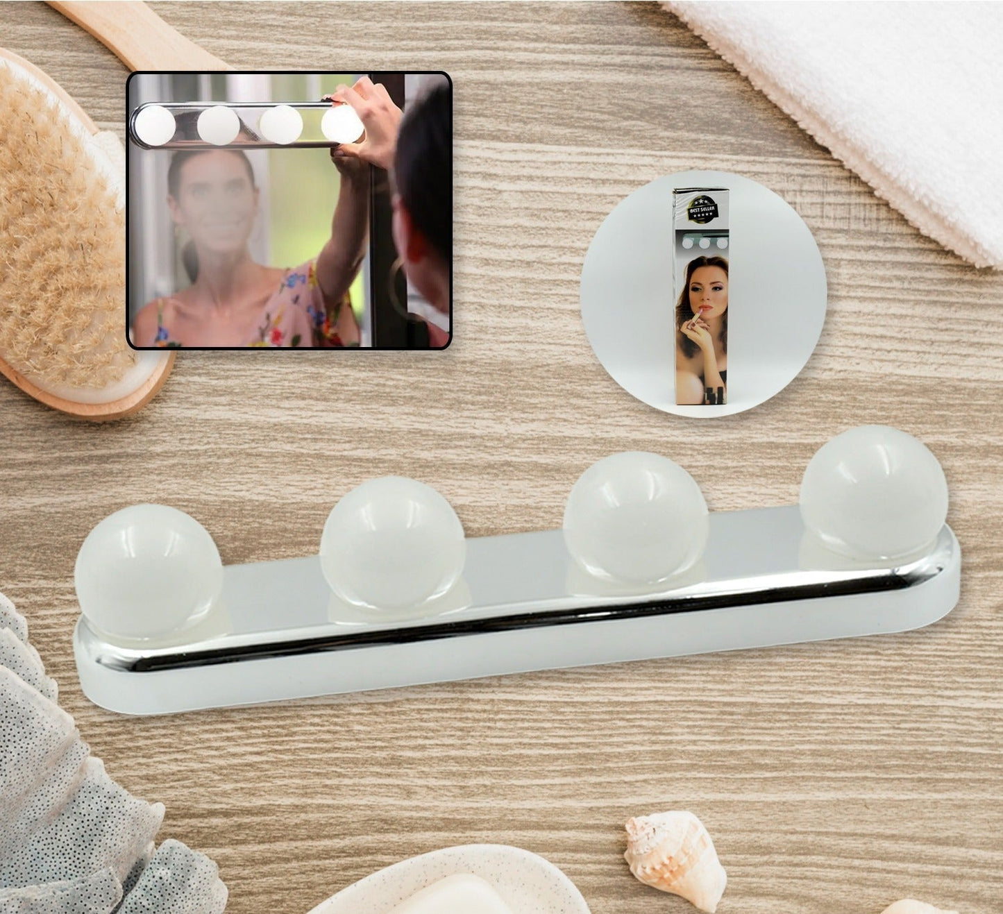 6189 Glow Make Up Light Portable Cosmetic Kit Battery Powered Mirror Lighting Super Bright