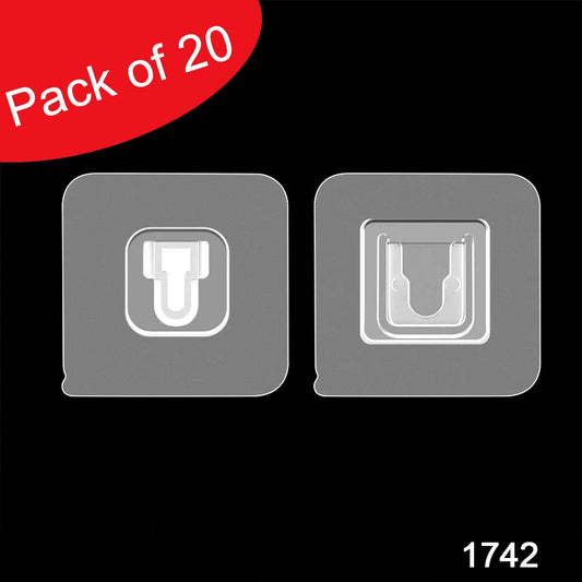 1742 Magic Adhesive Plastic Wall Hooks Heavy Duty Hooks (Pack Of 20)