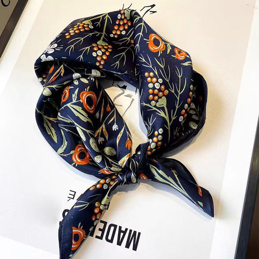 Silk Crepe Satin 53 Small Square Towel High-end Women