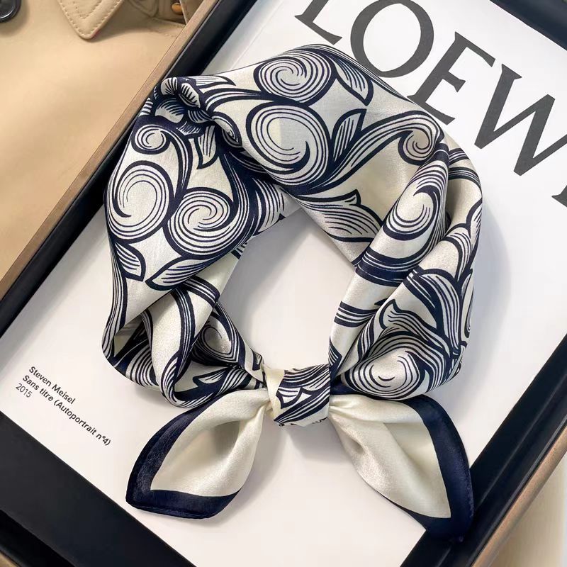 Silk Crepe Satin 53 Small Square Towel High-end Women