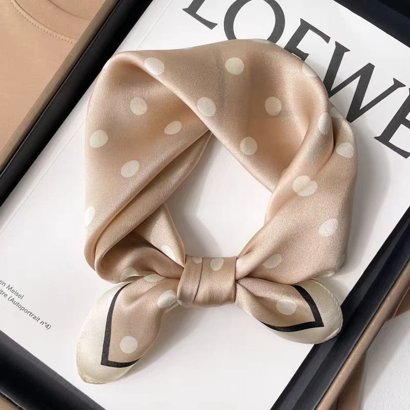 Silk Crepe Satin 53 Small Square Towel High-end Women