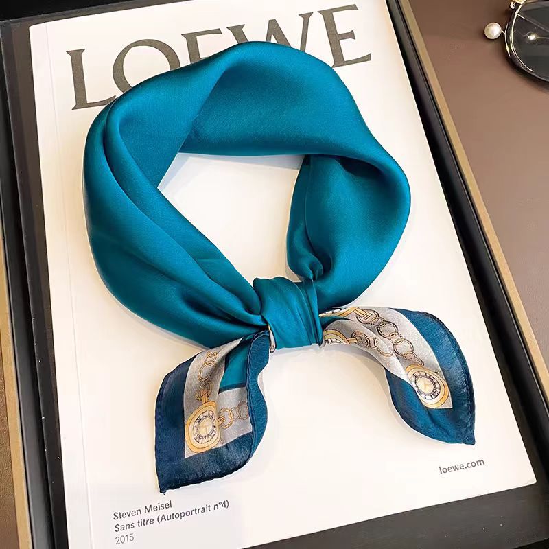 Silk Crepe Satin 53 Small Square Towel High-end Women