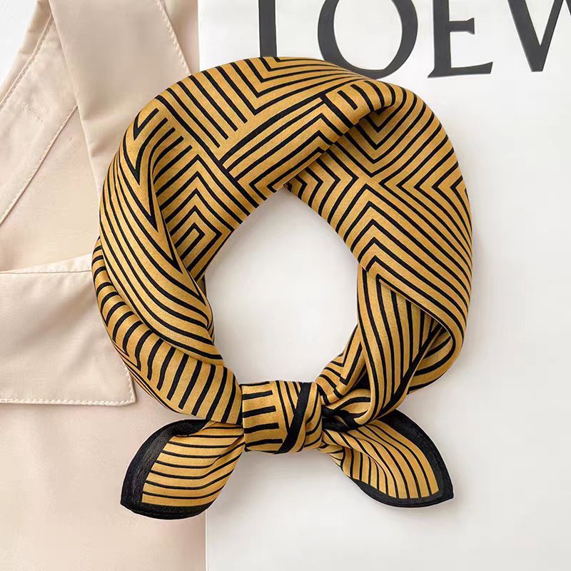 Silk Crepe Satin 53 Small Square Towel High-end Women