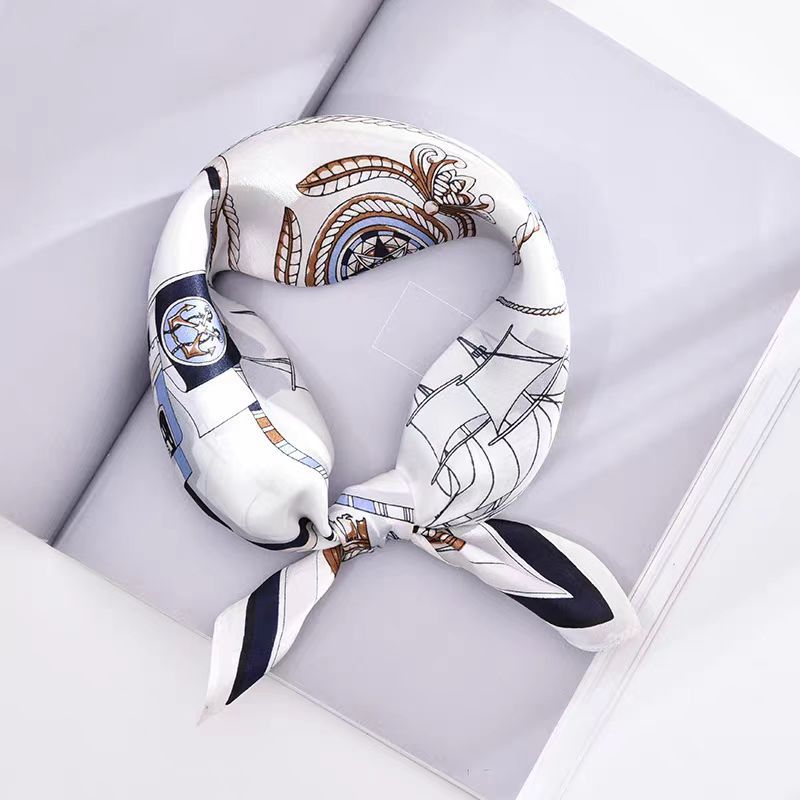 Silk Crepe Satin 53 Small Square Towel High-end Women