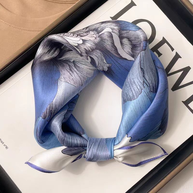 Silk Crepe Satin 53 Small Square Towel High-end Women