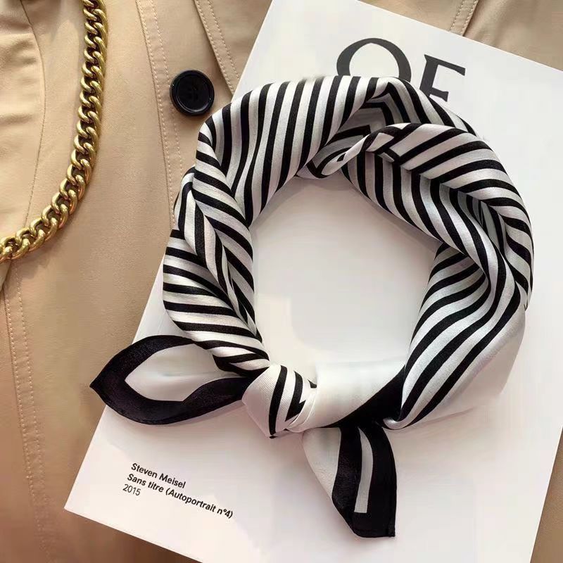 Silk Crepe Satin 53 Small Square Towel High-end Women