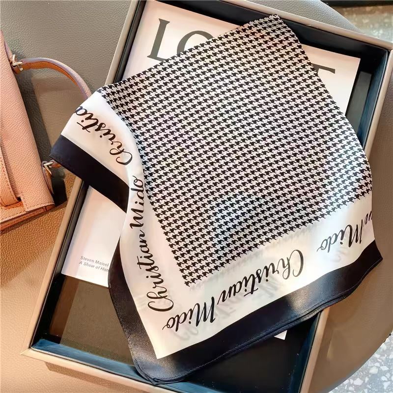 Silk Crepe Satin 53 Small Square Towel High-end Women