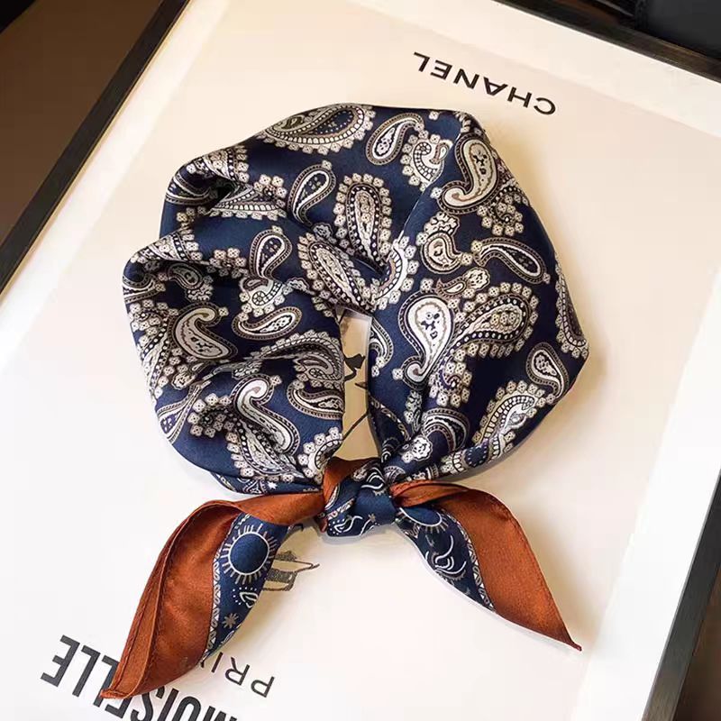 Silk Crepe Satin 53 Small Square Towel High-end Women