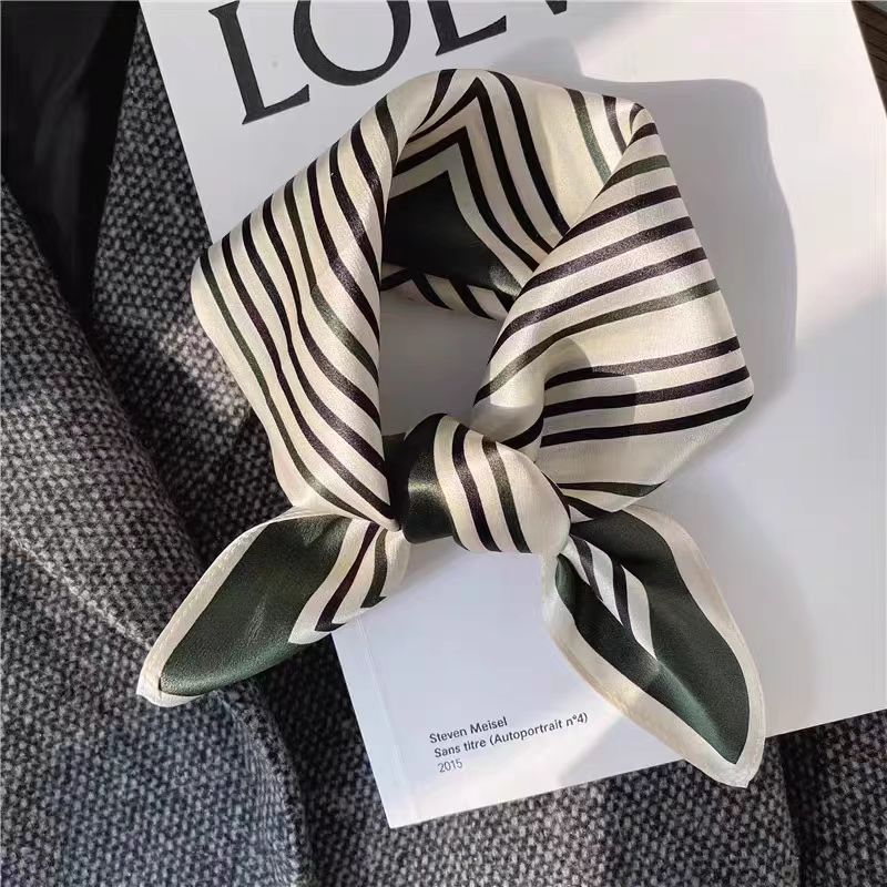 Silk Crepe Satin 53 Small Square Towel High-end Women