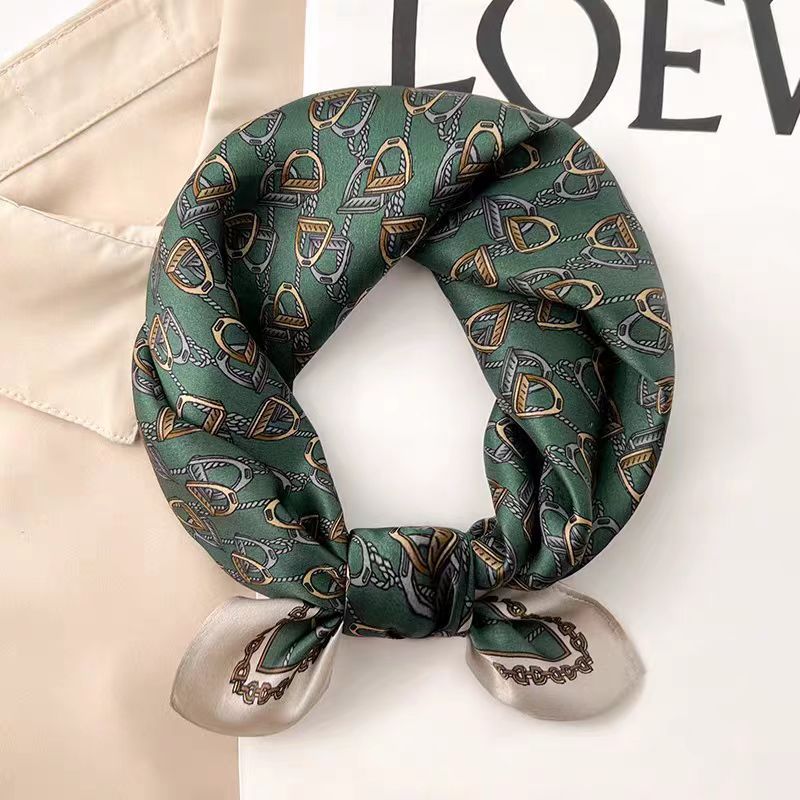 Silk Crepe Satin 53 Small Square Towel High-end Women