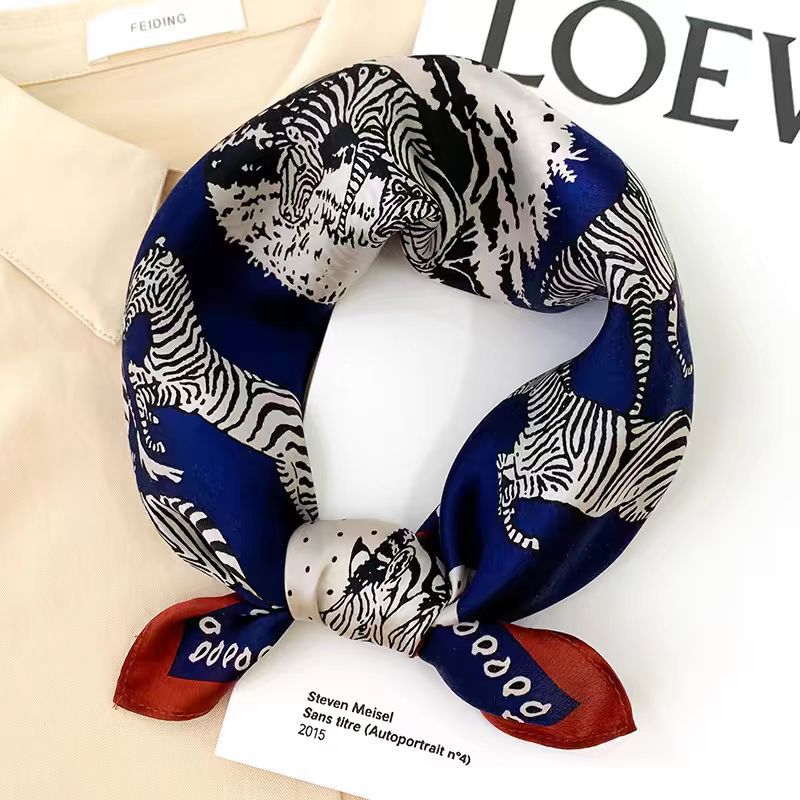 Silk Crepe Satin 53 Small Square Towel High-end Women