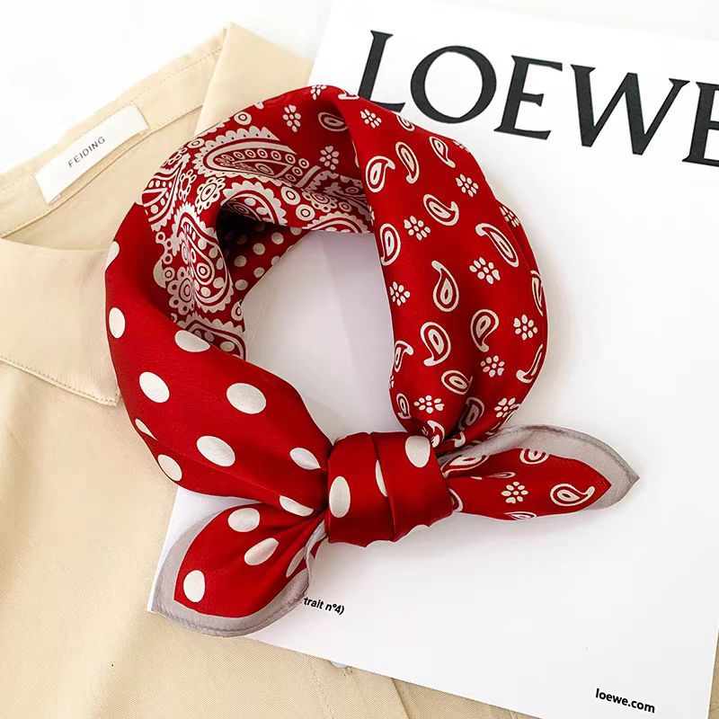 Silk Crepe Satin 53 Small Square Towel High-end Women