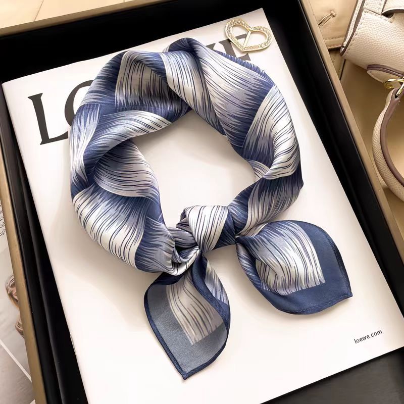 Silk Crepe Satin 53 Small Square Towel High-end Women