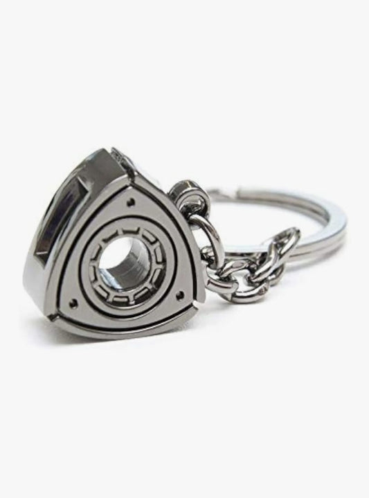 A Keychain Featuring a Rotating Engine Model