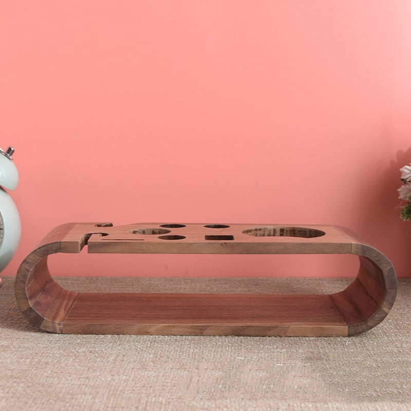 Walnut Adjustable Wine Rack Storage