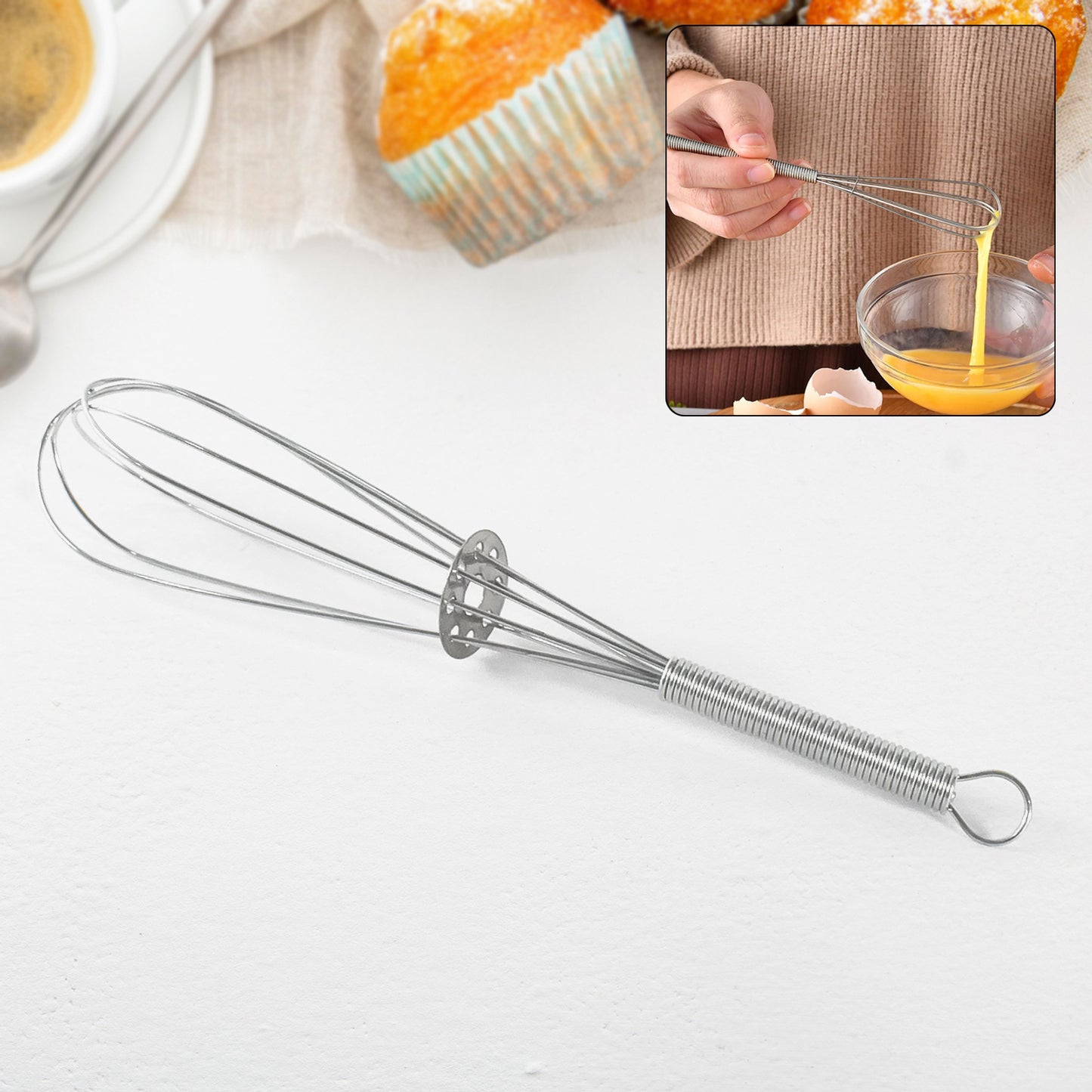 Kitchen Whisk Stainless Steel Kitchen Tool (1 Pc  16 Cm)