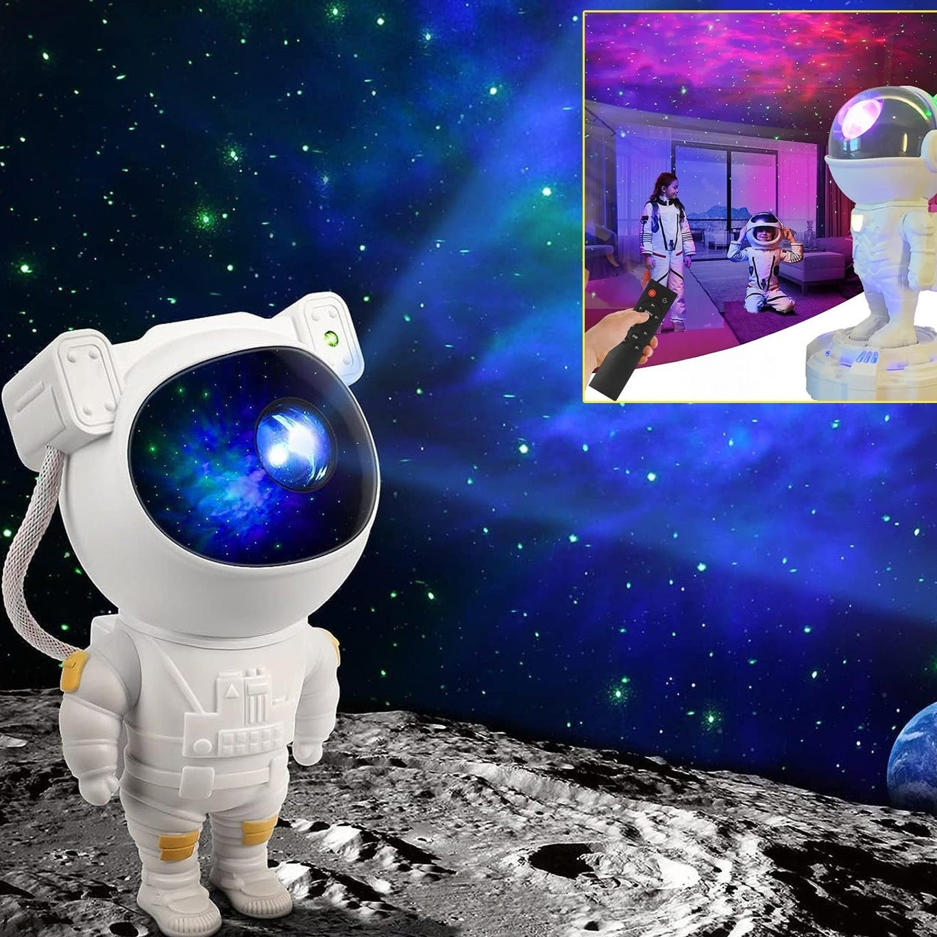 4530 Robot Sky Space Stars Light Astronaut Galaxy Projector Night Lamp Bedroom Kids Projector Remote Control Star Projector Will Take Childrens To Explore The Vast Starry Sky For Adults Raksha Bandhan Diwali Gift