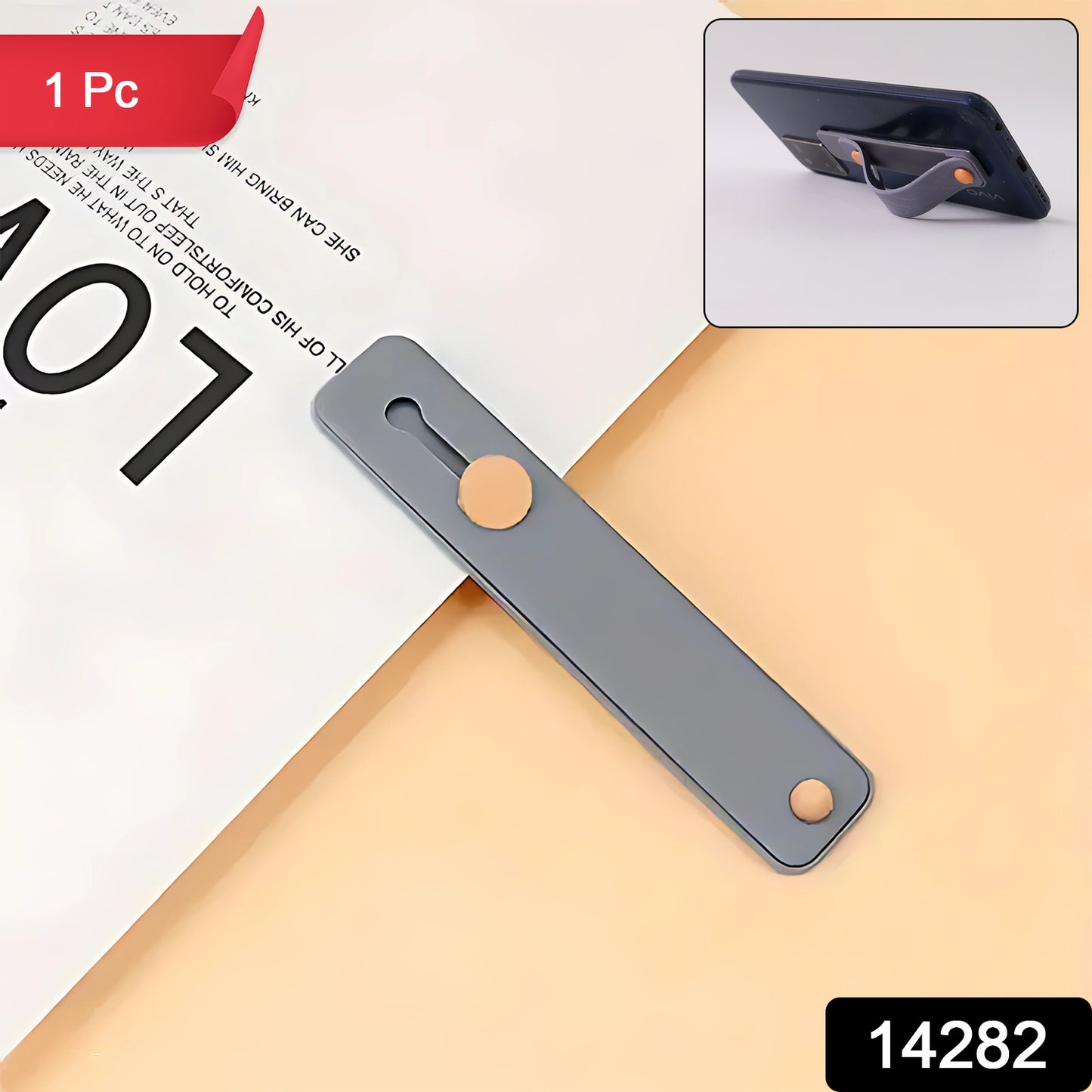 Dark Grey Phone Loop Finger Holder Phone Grip Straps Silicone Phone Finger Strap (1 Pc)