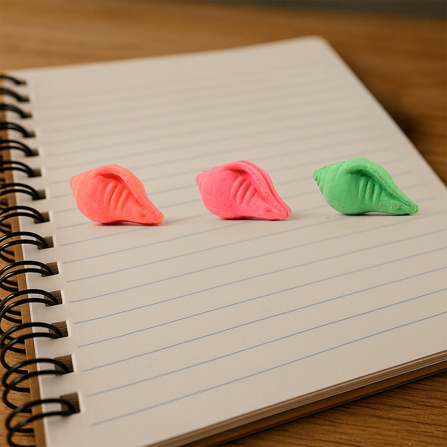 Shankh Shape Eraser Rubber (20 Pc  Mix Colour  Design)